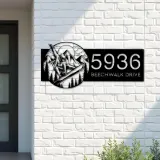 Custom Metal Snowboard Snowboarder winter sport Metal Address Sign, House number, Outdoor Number Signage, Yard Sign Address Plate