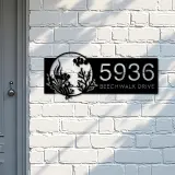 Custom Metal Fish sea life Metal Address Sign, House number, Outdoor Number Signage, Yard Sign Address Plate001