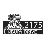 Custom Metal Mastiff dog US flag glasses Metal Address Sign House number Hanging Address Plaque Yard Sign Outdoor decor