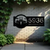 Custom Metal Jet fighter airplane US Airforce Metal Address Sign Custom House number Hanging Address Plaque Yard Sign Outdoor