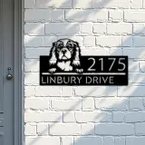 Custom Metal Cocker Spaniel dog Puppy Metal Address Sign House number Hanging Address Plaque Yard Sign Outdoor decor