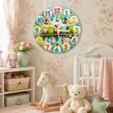Whimsical Colorful Birds Kids Room Wall Clock