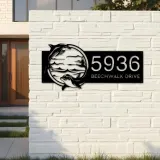 Custom Metal Dolphins sea life animals Metal Address Sign, House number, Outdoor Number Signage, Yard Sign Address Plate