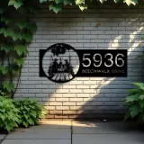 Custom Metal Father mom and daughter fishing Metal Address Sign Custom House number Hanging Address Plaque Yard Sign Outdoor