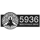 Custom Metal Buddha tree of life Metal Address Sign, House number, Outdoor Number Signage, Yard Sign Address Plate
