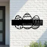 Custom Metal Easter eggs Metal Address Sign, House number, Outdoor Number Signage, Yard Sign Address Plate