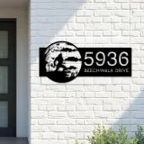 Custom Metal Werewolf Full Moon Halloween Metal Address Sign, House number, Outdoor Number Signage, Yard Sign Address Plate