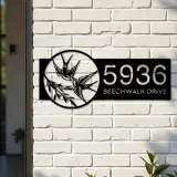 Custom Metal Swallows Metal Address Sign, House number, Outdoor Number Signage, Yard Sign Address Plate