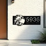 Custom Metal Crow bird on tree branch Metal Address Sign Custom Hanging Address Plaque House number Yard Sign Outdoor Sign