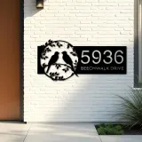 Custom Metal Bird couple Metal Address Sign, House number, Outdoor Number Signage, Yard Sign Address Plate002