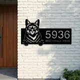 Custom Metal Domestic Cute peeking cat kitten Metal Address Sign, House number, Outdoor Number Signage, Yard Sign Address Plate