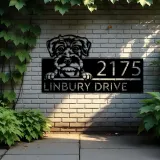 Custom Metal Schnauzer Dog Cute puppy Metal Address Sign House number Hanging Address Plaque Yard Sign Outdoor decor