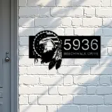 Custom Metal Eagle american flag Patriotic Metal Address Sign, House number, Outdoor Number Signage, Yard Sign Address Plate
