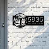 Custom Metal Golf club Golfer Girl Metal Address Sign, House number, Outdoor Number Signage, Yard Sign Address Plate