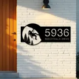 Custom Metal Mountain Rock climbing Metal Address Sign, House number, Outdoor Number Signage, Yard Sign Address Plate
