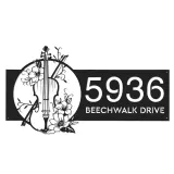 Custom Metal Floral Violin Violin player Metal Address Sign, House number, Outdoor Number Signage, Yard Sign Address Plate