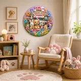 Pastel Rainbow Puppy Kitten Nursery Decor