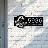 Custom Metal Wave Metal Address Sign, House number, Outdoor Number Signage, Yard Sign Address Plate