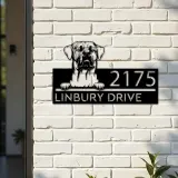 Custom Metal Tosa inu dog Puppy Metal Address Sign House number Hanging Address Plaque Yard Sign Outdoor decor