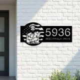 Custom Metal Chef cook cooking US flag Metal Address Sign, House number, Outdoor Number Signage, Yard Sign Address Plate