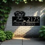 Custom Metal Cane Corso dog cute puppy Metal Address Sign House number Hanging Address Plaque Yard Sign Outdoor decor