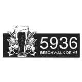 Custom Metal Beer Pub bar Metal Address Sign, House number, Outdoor Number Signage, Yard Sign Address Plate