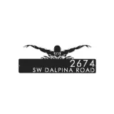 Custom Metal Swimmer Swimming pool summer sport Metal Address Sign, House number, Outdoor Number Signage, Yard Sign Address Plate