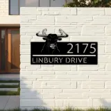 Custom Metal bull and two chickens farm animal Metal Address Sign, House number, Outdoor Number Signage, Yard Sign Address Plate