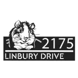 Custom Metal Peeking Guinea Pig Wild animal wildlife Metal Address Sign, House number, Outdoor Number Signage, Yard Sign Address Plate