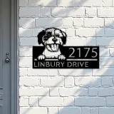 Custom Metal Cavachon dog Puppy Metal Address Sign House number Hanging Address Plaque Yard Sign Outdoor decor