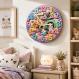 Playful Kittens Kids Room Wall Clock