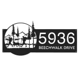 Custom Metal Camping Camper Hiking Hiker Mountain Metal Address Sign, House number, Outdoor Number Signage, Yard Sign Address Plate