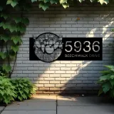 Custom Metal Bowling Metal Address Sign, House number, Outdoor Number Signage, Yard Sign Address Plate002