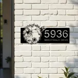 Custom Metal Hummingbird Flowers Metal Address Sign, House number, Outdoor Number Signage, Yard Sign Address Plate