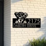 Custom Metal Peeking Koala Wild animal wildlife Metal Address Sign, House number, Outdoor Number Signage, Yard Sign Address Plate