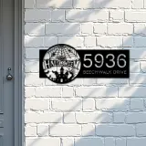 Custom Metal Happy halloween Metal Address Sign, House number, Outdoor Number Signage, Yard Sign Address Plate