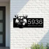 Custom Metal Deer elk forest wildlife Metal Address Sign Custom House Number Hanging Address Plaque Yard Sign Outdoor Sign