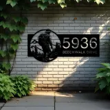 Custom Metal Hiking Camping mountain climbing Metal Address Sign, House number, Outdoor Number Signage, Yard Sign Address Plate