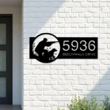 Custom Metal Duck hunting Hunter and dog Metal Address Sign Custom House number Hanging Address Plaque Yard Sign Outdoor