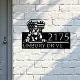 Custom Metal Chesapeake Bay retriever dog Puppy Metal Address Sign House number Hanging Address Plaque Yard Sign Outdoor decor