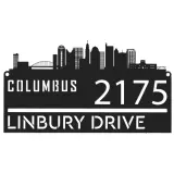 Custom Metal Columbus city skyline Metal Address Sign Hanging Address Plaque house number Yard Outdoor Sign