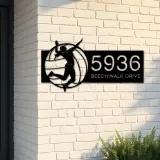 Custom Metal Female volleyball player Metal Address Sign, House number, Outdoor Number Signage, Yard Sign Address Plate