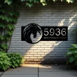 Custom Metal Horse head Metal Address Sign, House number, Outdoor Number Signage, Yard Sign Address Plate
