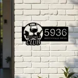 Custom Metal Gentlemen 39 s club bar man cave Metal Address Sign Custom House number Hanging Address Plaque Yard Sign Outdoor