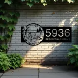 Custom Metal Water fall Nature scene Metal Address Sign House number Hanging Address Plaque Yard Sign Outdoor