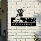 Custom Metal Floral Chicken farm animal farmhouse ranch Metal Address Sign, House number, Outdoor Number Signage, Yard Sign Address Plate