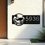Custom Metal Scuba diving Metal Address Sign, House number, Outdoor Number Signage, Yard Sign Address Plate