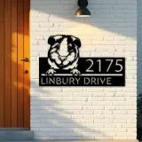 Custom Metal Peeking Guinea pig cute pet Metal Address Sign, House number, Outdoor Number Signage, Yard Sign Address Plate