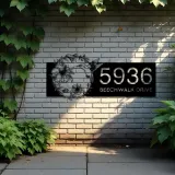 Custom Metal Hummingbird Flowers Metal Address Sign, House number, Outdoor Number Signage, Yard Sign Address Plate