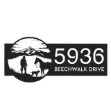 Custom Metal Hunter on the lake Metal Address Sign, House number, Outdoor Number Signage, Yard Sign Address Plate